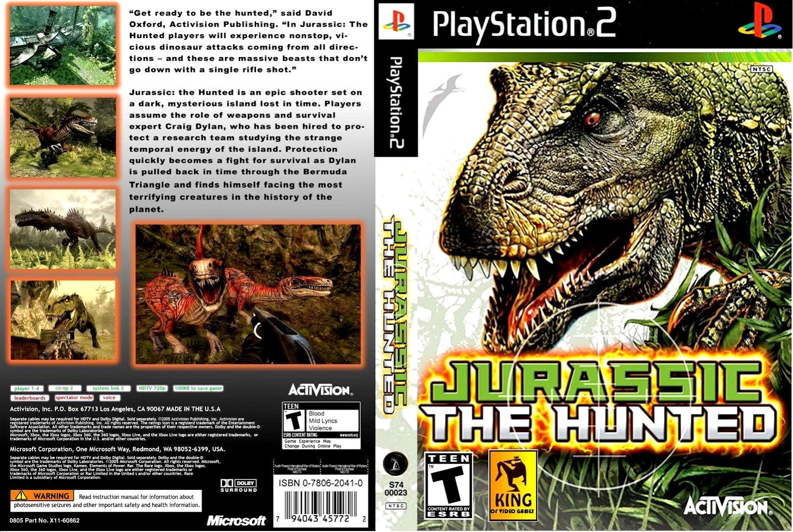 Coleccion Caratulas PS2 Jurassic The Hunted